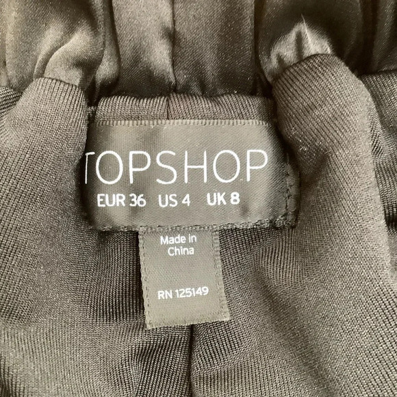 TOPSHOP Black Sequin Tuxedo Stripe Relaxed Trousers Size 4 - Picture 11 of 14